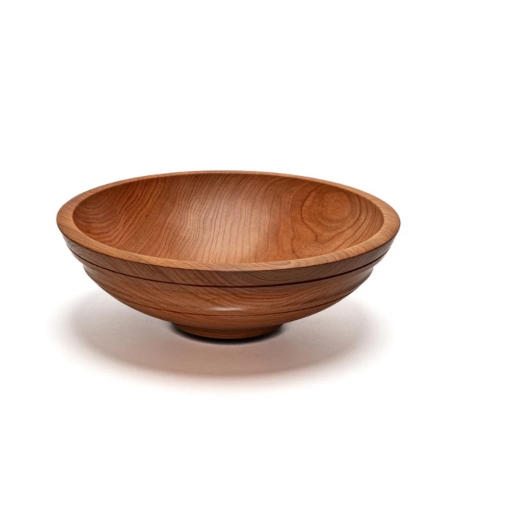 ANDREW PEARCE Medium Willoughby (Round with Ridge) Wooden Bowl in Cherry NIB